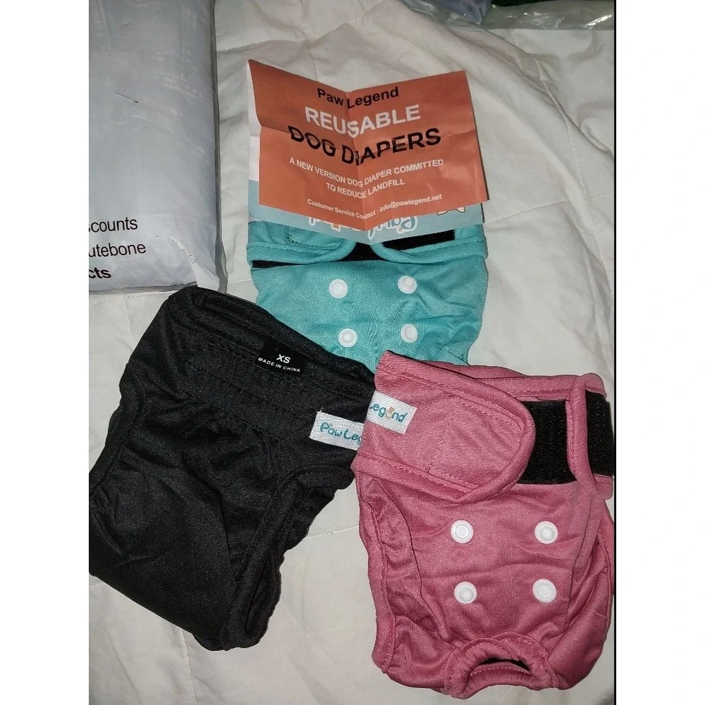 Paw Legend 3 Pack Reusable Female Dog Diapers XS